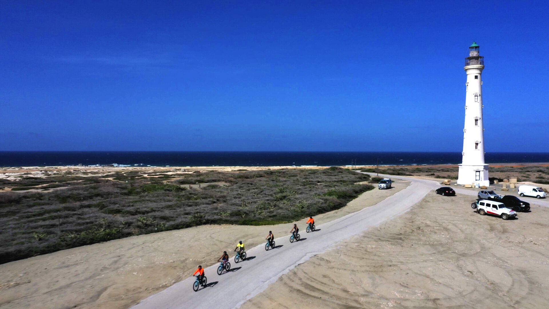 Bicycling on the beach boardwalk