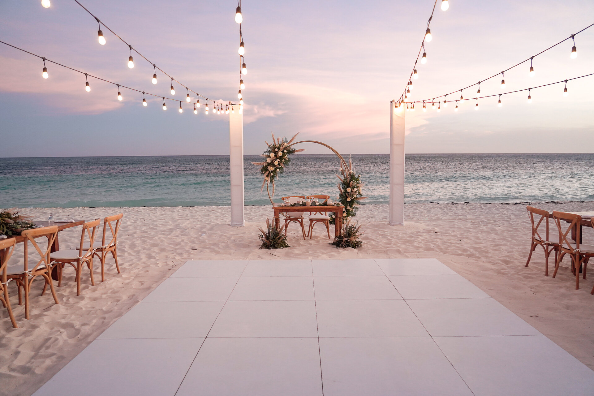 beach wedding setup