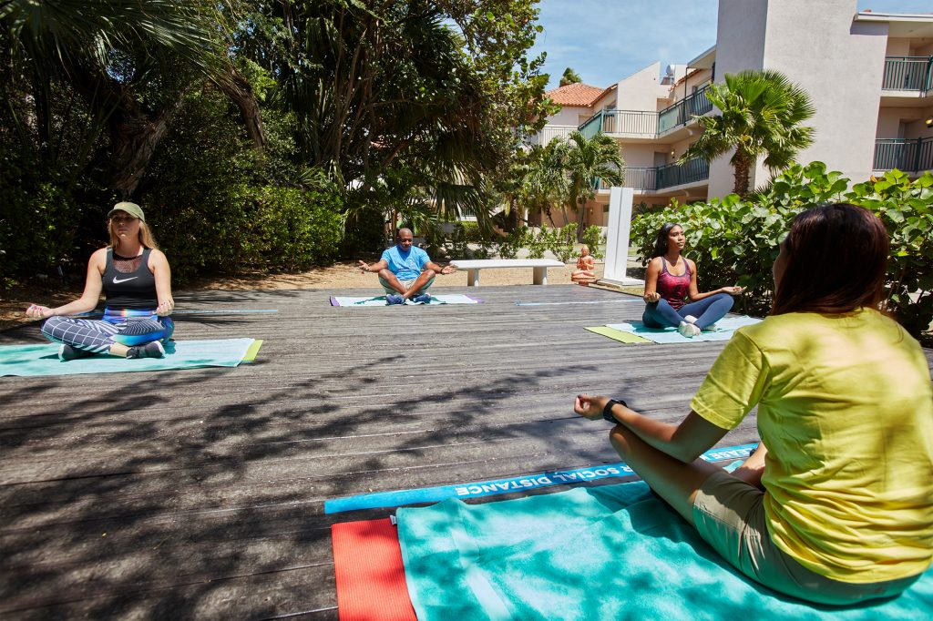 Yoga in the Veranda Garden at the Divi Aruba All Inclusive