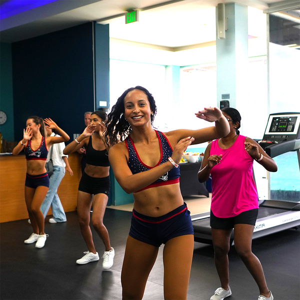 The Patriots Cheerleaders Fitness Class at Tamarijn Aruba All Inclusives