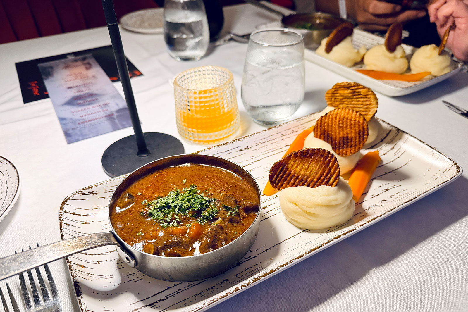 A plate of food on a table at Red Parrot